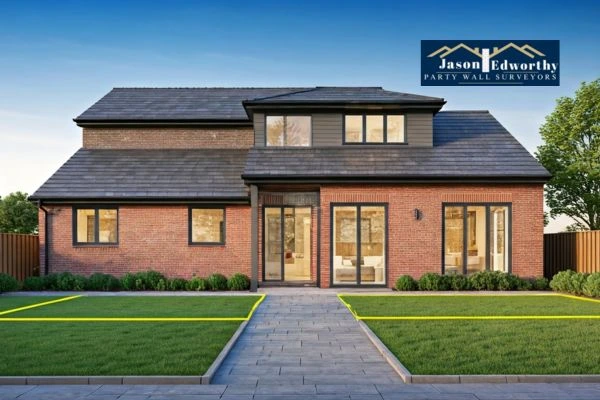 Home extension focusing on boundary line Leighton Buzzard